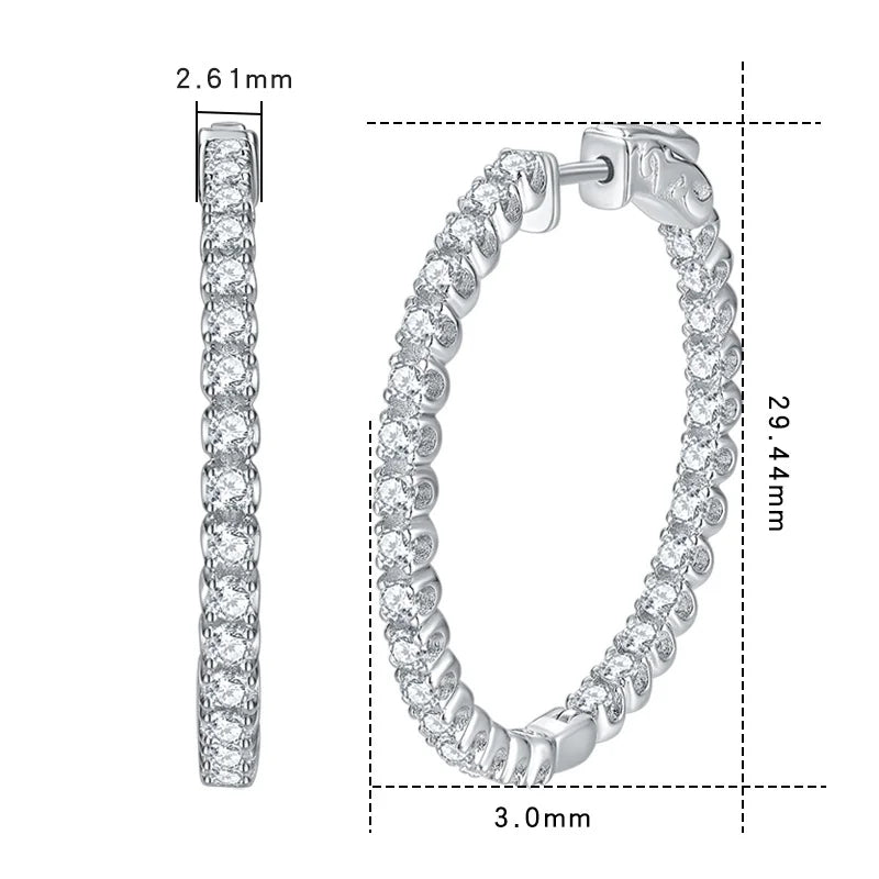 <tc>Moissanit-Creolen  in S925-Silber </tc>