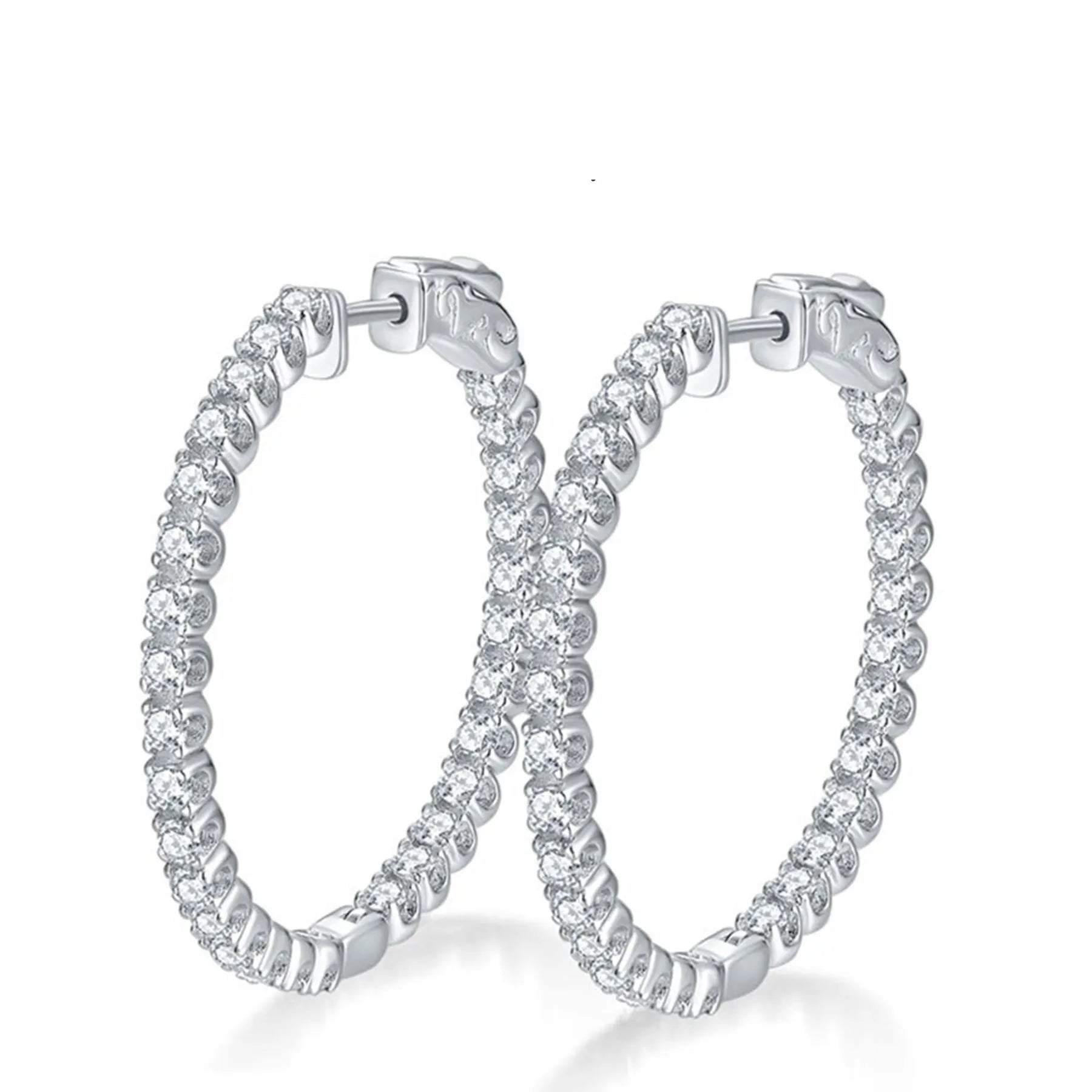 <tc>Moissanit-Creolen  in S925-Silber </tc>
