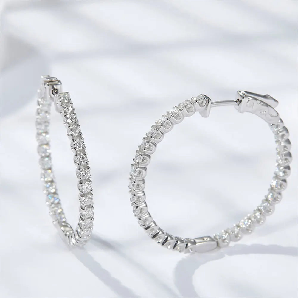 <tc>Moissanit-Creolen  in S925-Silber </tc>