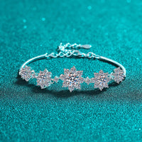 Bracciale con fiori di moissanite da 2,6 ct in argento 925