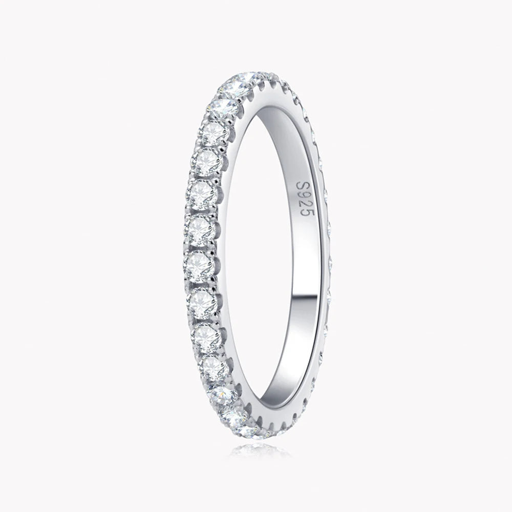 <tc>Moissanit-Eternity-Ring D 2 mm 925er Sterlingsilber</tc>