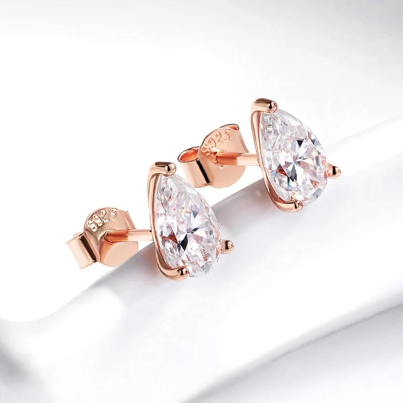 Orecchini Moissanite Pera 0,5CT 1CT in argento 925 oro 18 carati