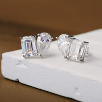 Emerald & Pear Moissanite Earrings
