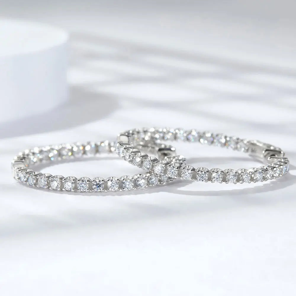 <tc>Moissanit-Creolen  in S925-Silber </tc>