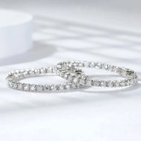<tc>Moissanit-Creolen  in S925-Silber </tc>