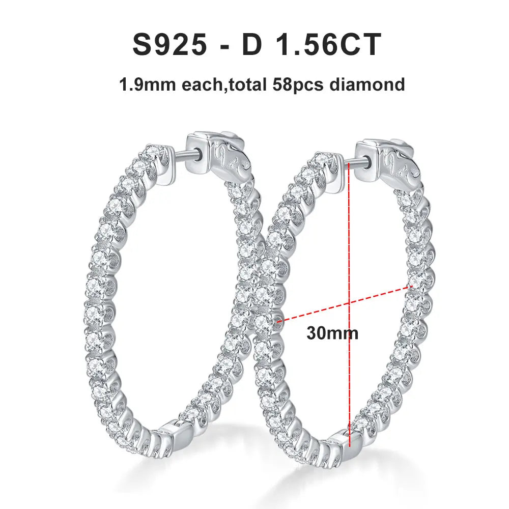 <tc>Moissanit-Creolen  in S925-Silber </tc>