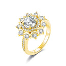 Luxuriöser Moissanit-Sonnenblumenring für Damen