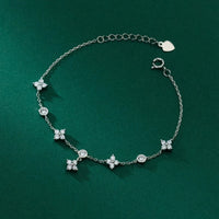 Four-Leaf Moissanite Flower Bracelet