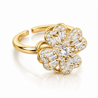 Rotating Corolla Ring — Four Sparkles in Perfect Harmony