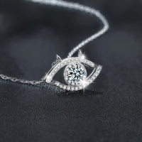 Collana con ciondolo Occhio di risveglio Moissanite in argento 925