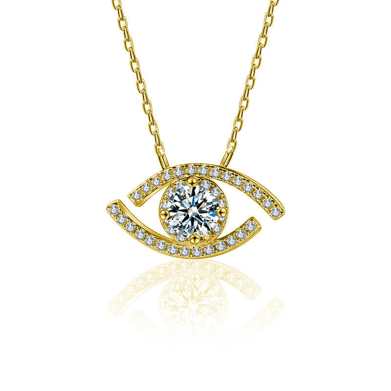 Collana con ciondolo Occhio di risveglio Moissanite in argento 925