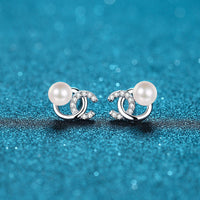 orecchini di perle & Moissanite stile CC in argento 925