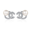 orecchini di perle & Moissanite stile CC in argento 925
