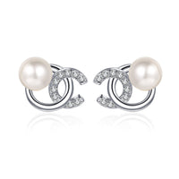 orecchini di perle & Moissanite stile CC in argento 925