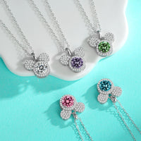 Collana completa di Moissanite di Topolino in argento 925