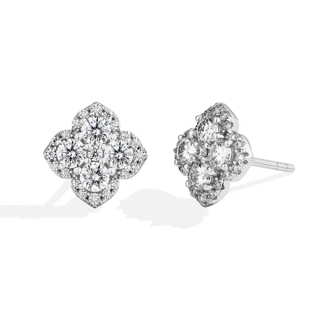 <tc>Moissanit-Diamantohrringe für Damen aus S925-Silber </tc>